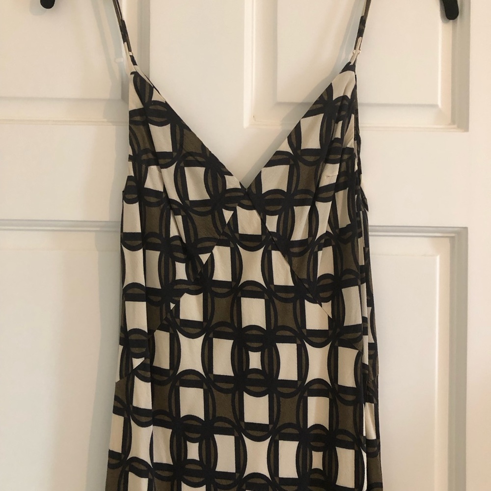 DISSH Gosse Brown White Cream Khaki Geo Slip Maxi Dress Size 2 - Picture 4 of 9